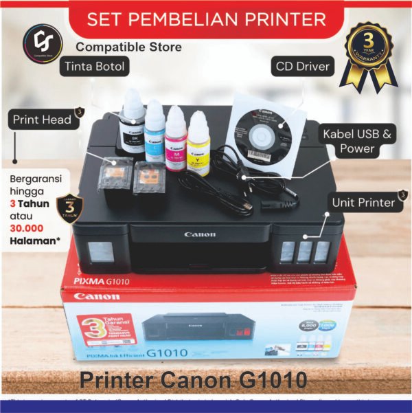 Canon Printer Pixma G1010 Mega Tank Inkjet Color