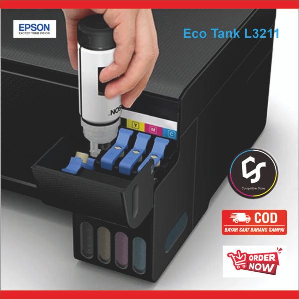 epson L3211 upload 5 Compatible store - Epson Printer L3211 Inkjet All-in-One Print Scan Copy Garansi Resmi Indonesia Network Ready USB A4 A5 A6 B5 C6 DL