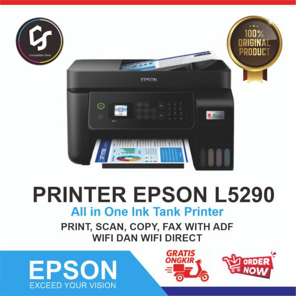 COMPATIBLE- STORE Printer Epson L5290 L5296 Print Scan Copy WiFi All-In-One Print Multifungsi Wireless Fax ADF Tinta Original Compatible