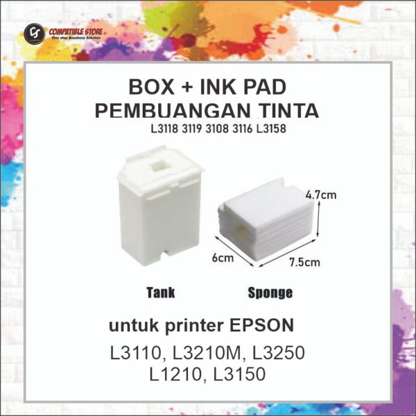 INKPAD BOX L3210 3 Ink Pad Box / Inkpad / Busa Pembuangan untuk maintenance printer Epson L3110 L3210 L3250 - compatible store